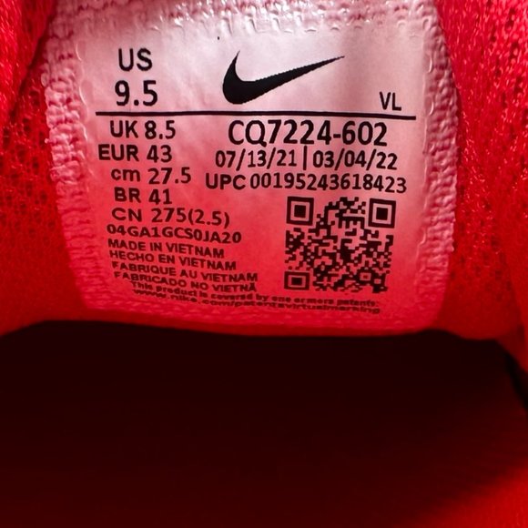 🔥Nike Force Zoom Trout 7 Pro Metal Baseball Cleats Red CQ7224-602 Men’s Sz 9.5. - Picture 7 of 11